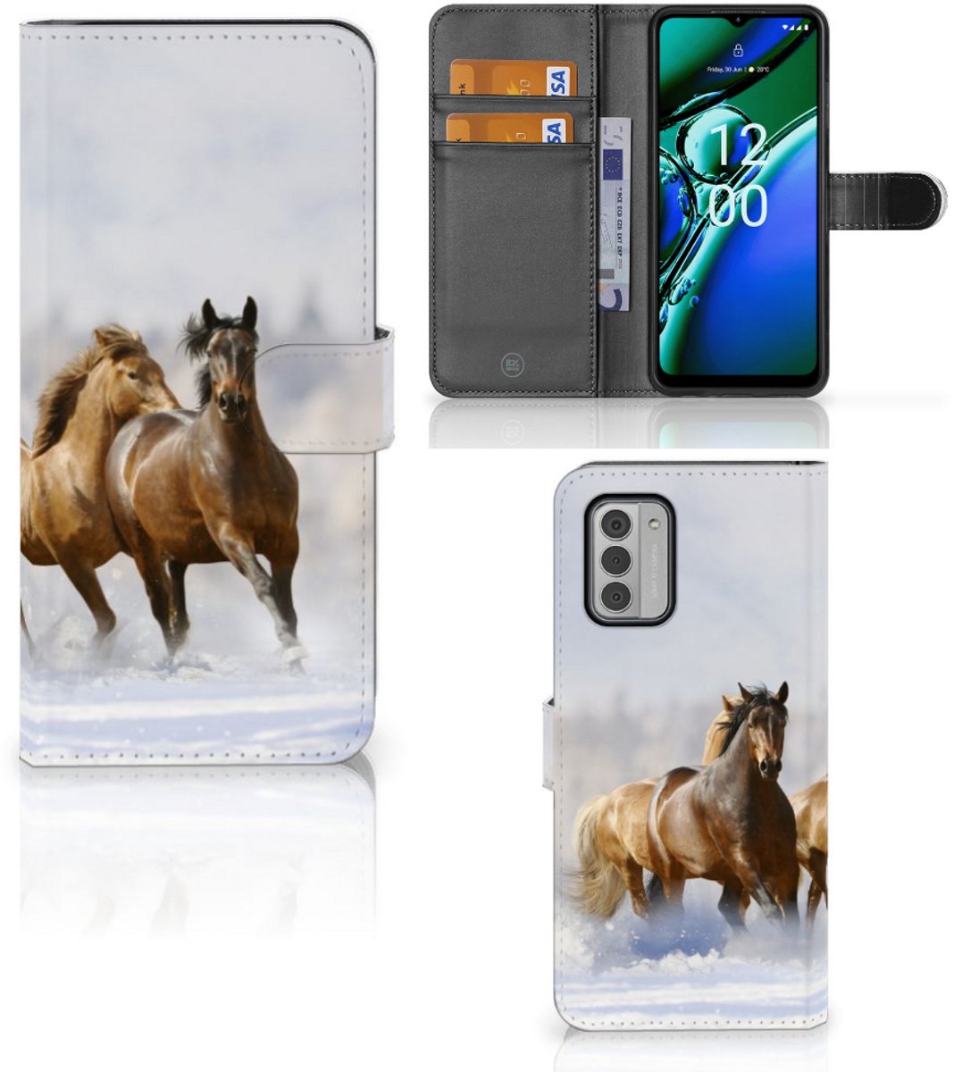 Nokia G42 Telefoonhoesje met Pasjes Paarden