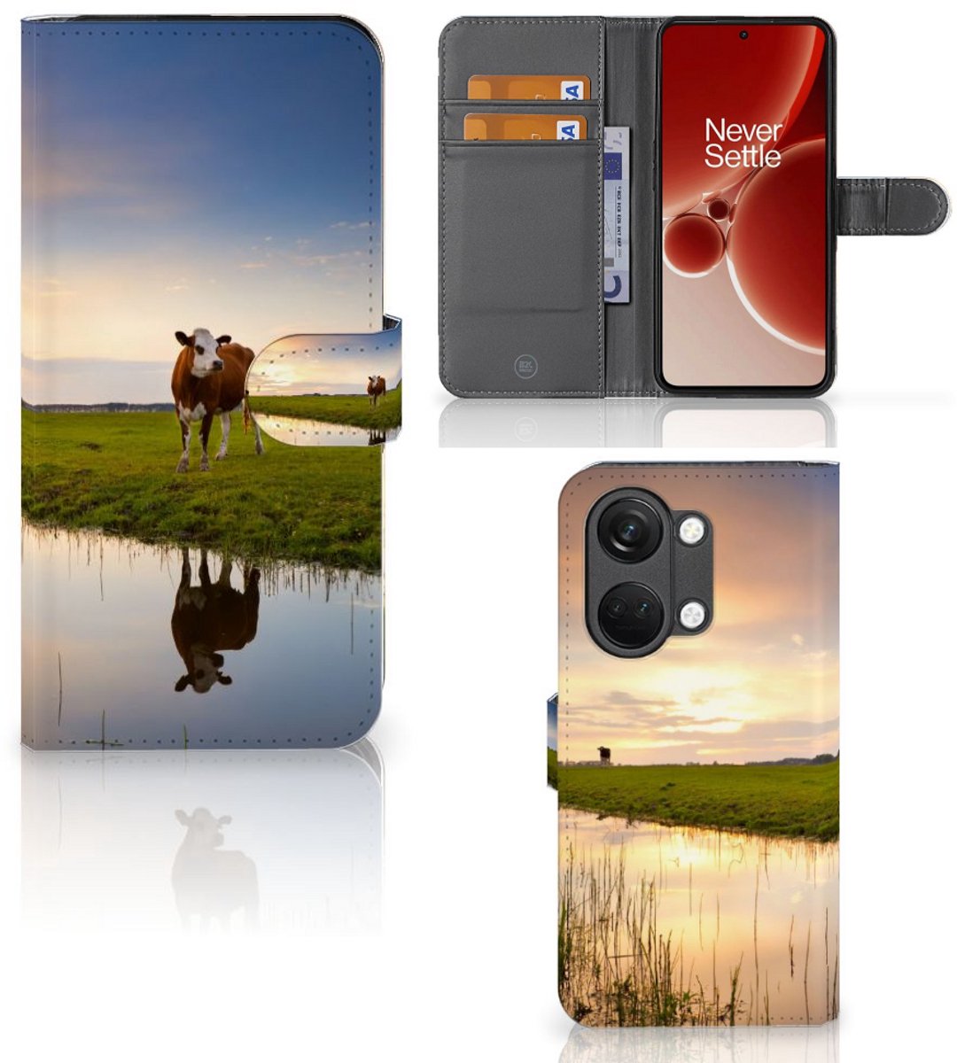 Book Case voor OnePlus Nord 3 Telefoonhoesje met Pasjes Koe