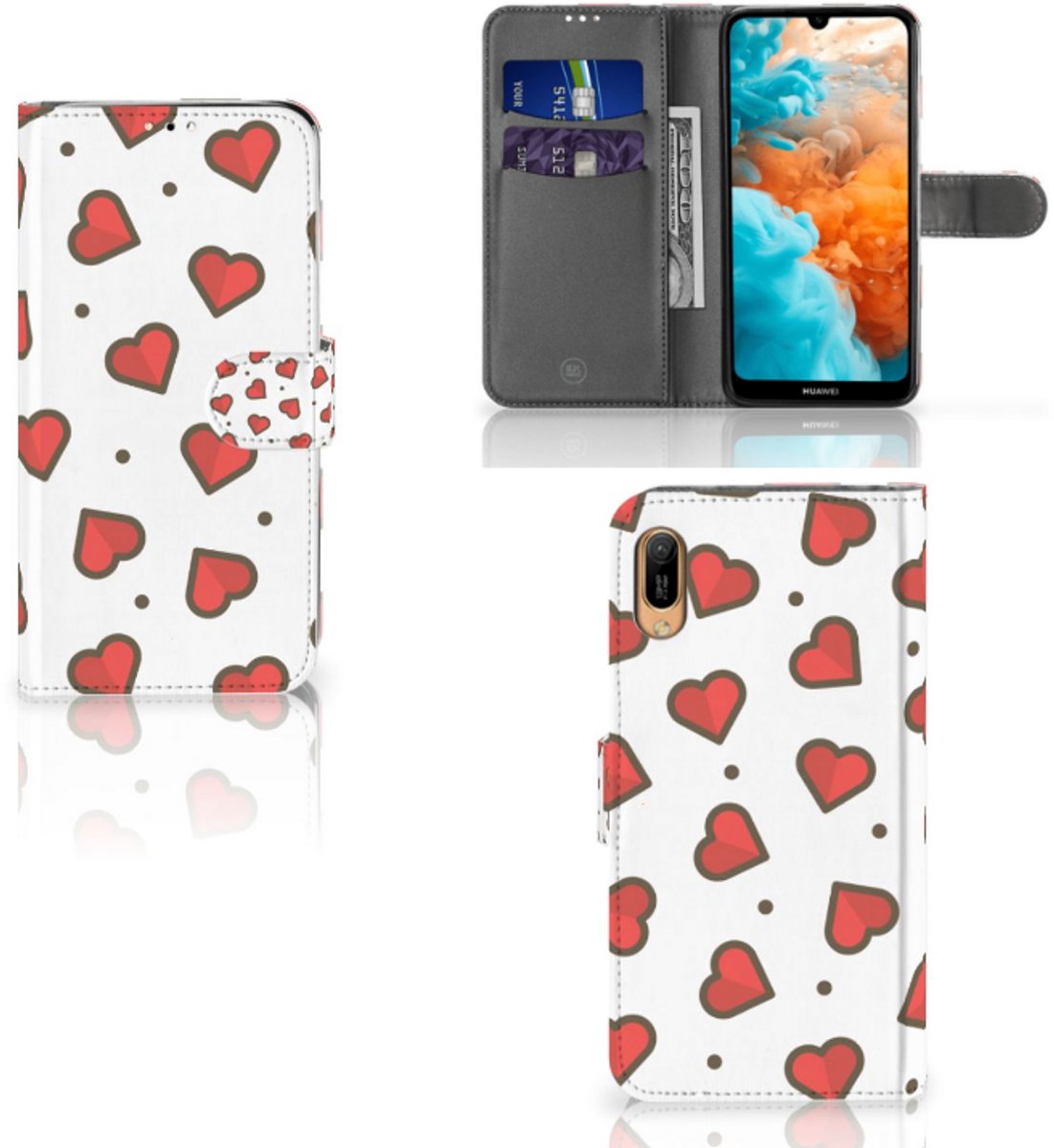 Huawei Y6 (2019) Telefoon Hoesje Hearts