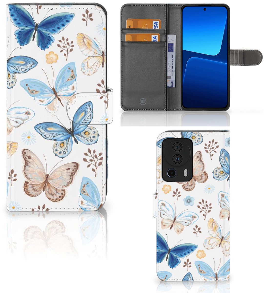 Telefoonhoesje met Pasjes voor Xiaomi 13 Lite Vlinder