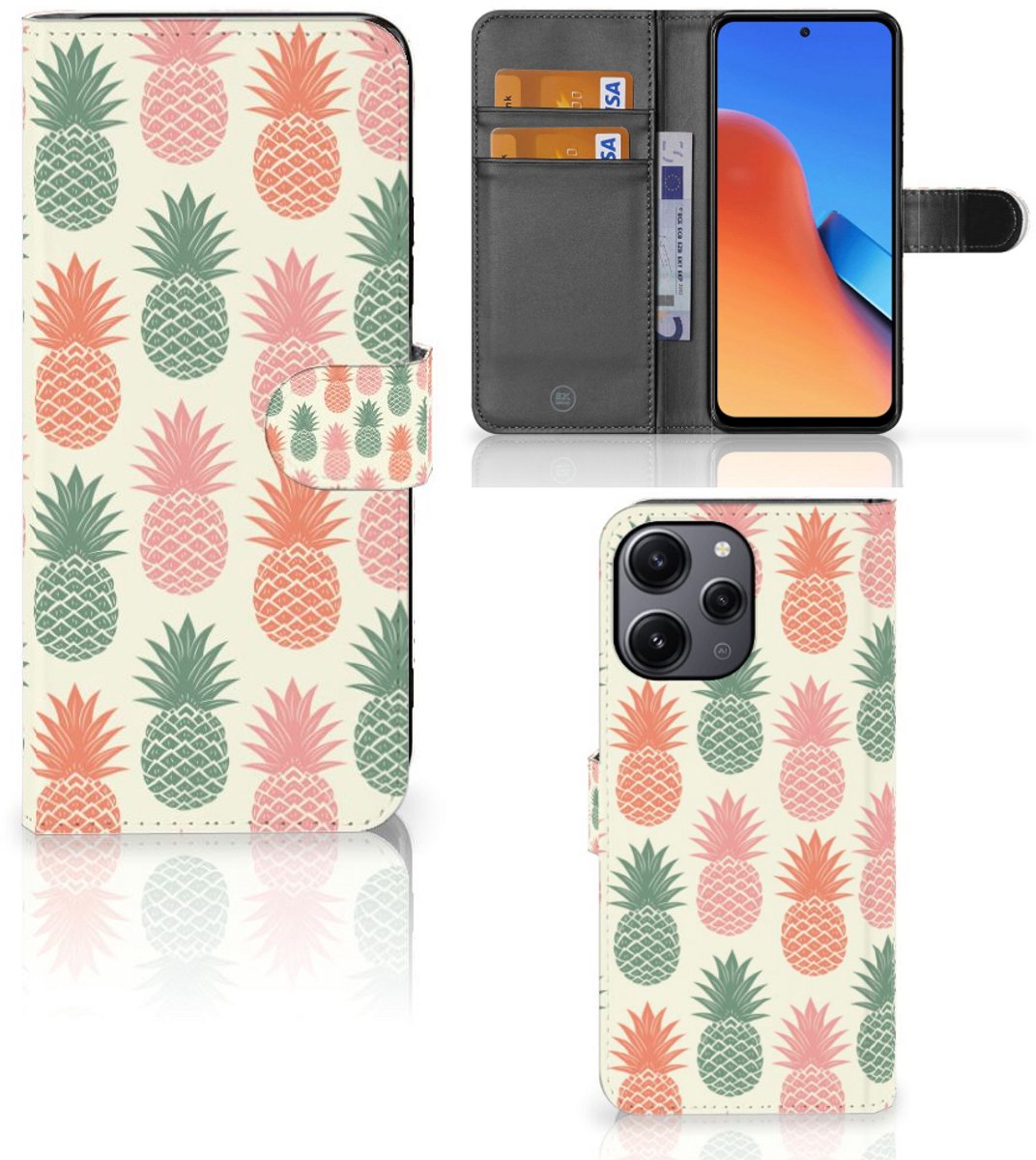 Xiaomi Redmi 12 Book Cover Ananas