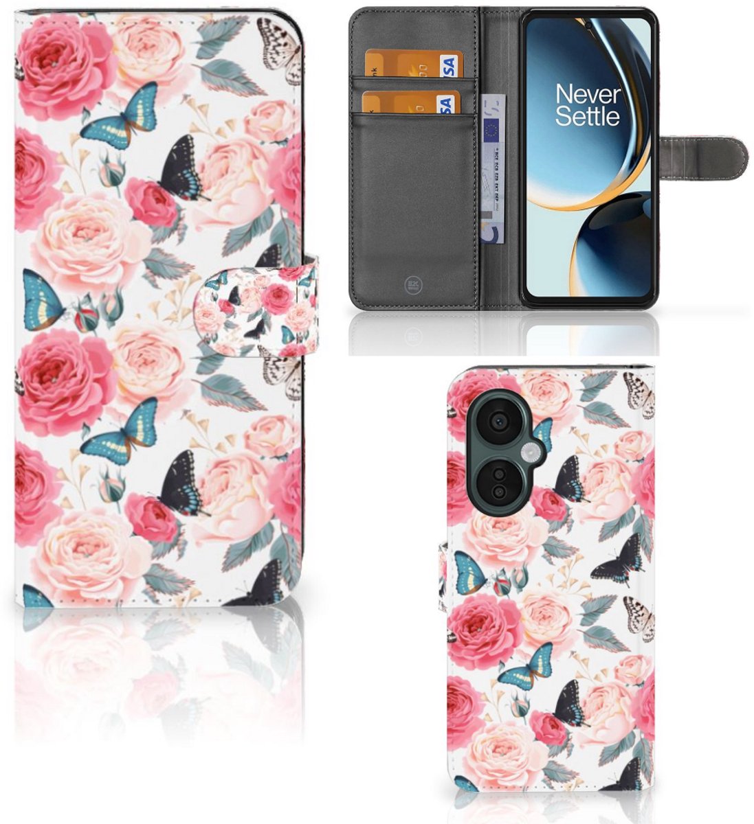 OnePlus Nord CE 3 Lite Hoesje Butterfly Roses
