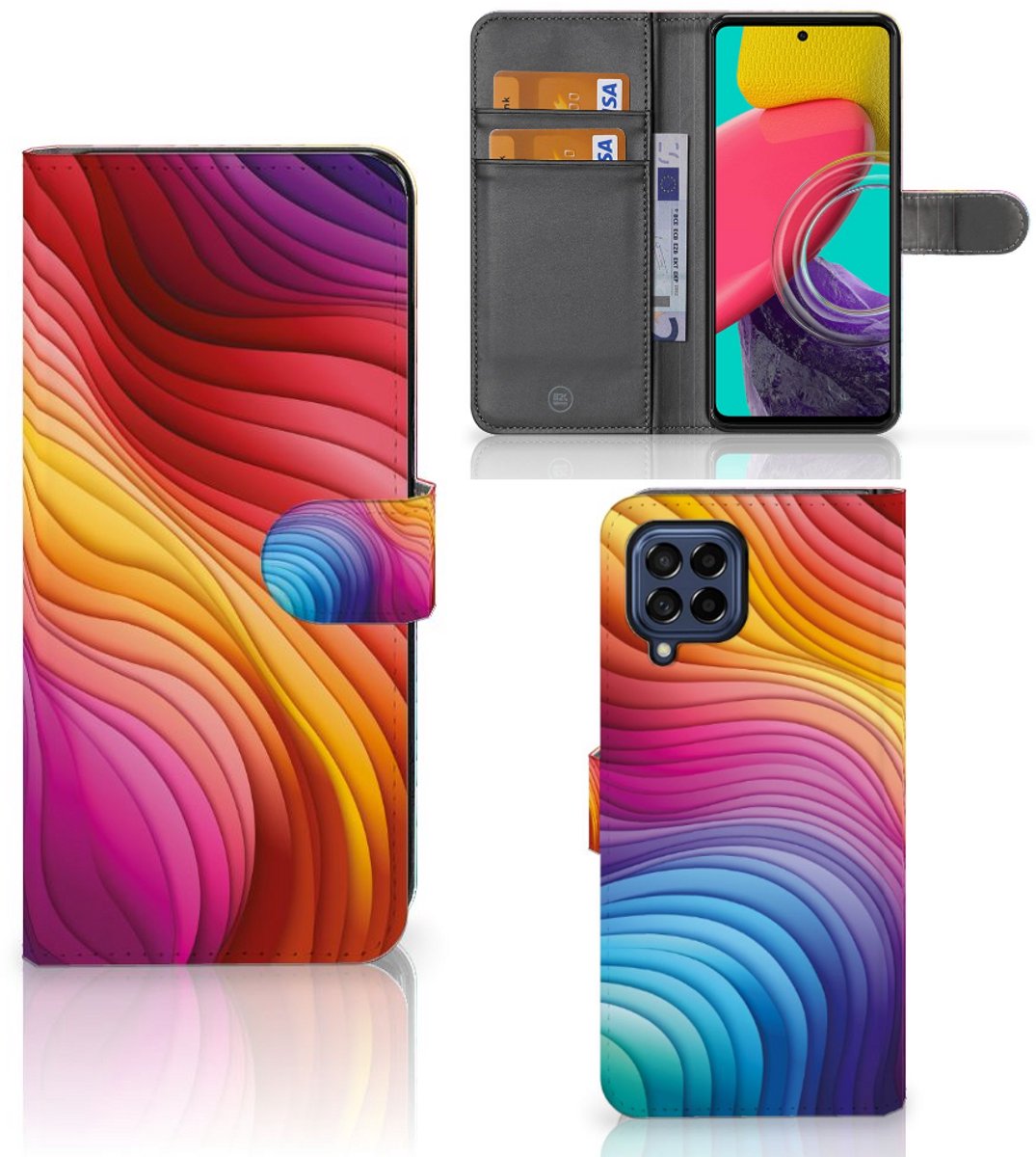 Book Case voor Samsung Galaxy M53 Regenboog