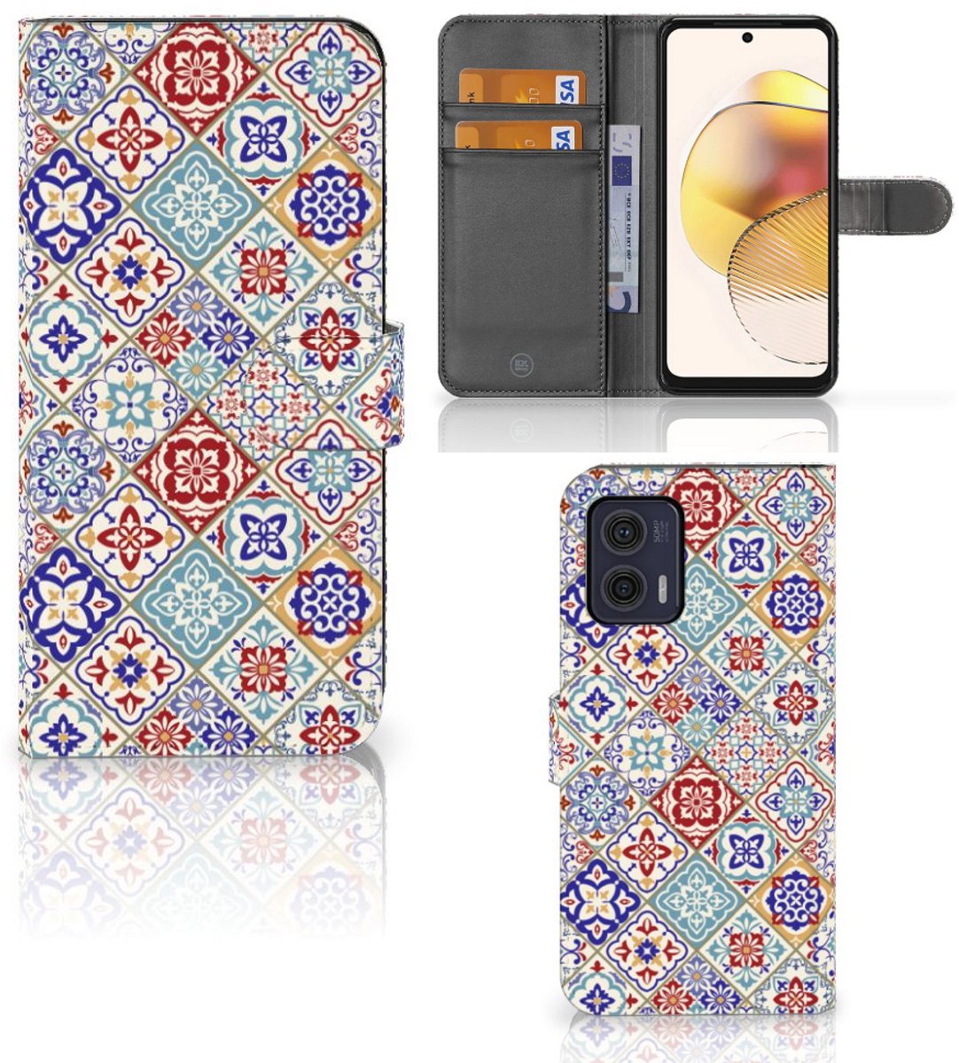 Motorola Moto G73 Bookcase Tiles Color