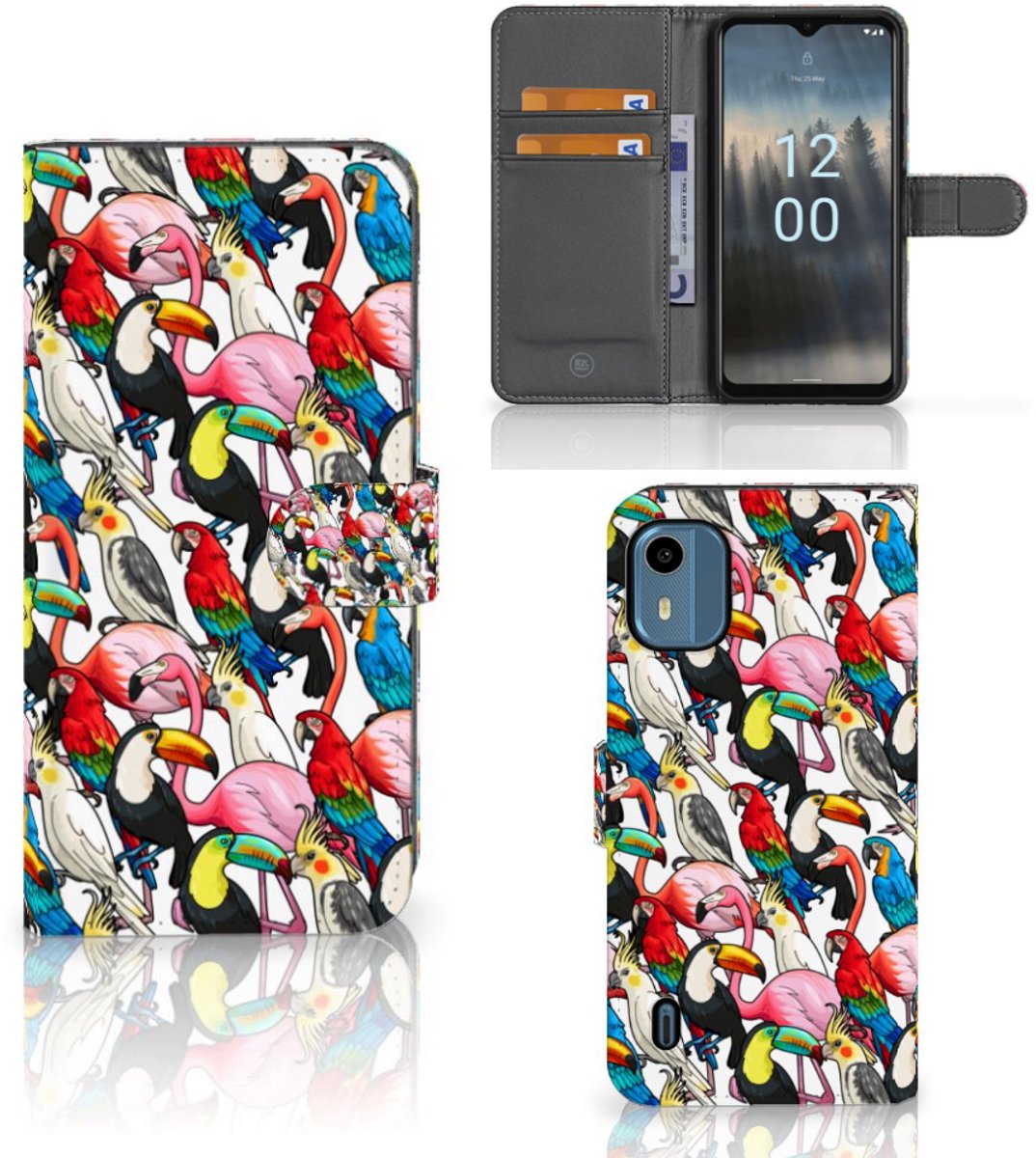 Nokia C12 Telefoonhoesje met Pasjes Birds