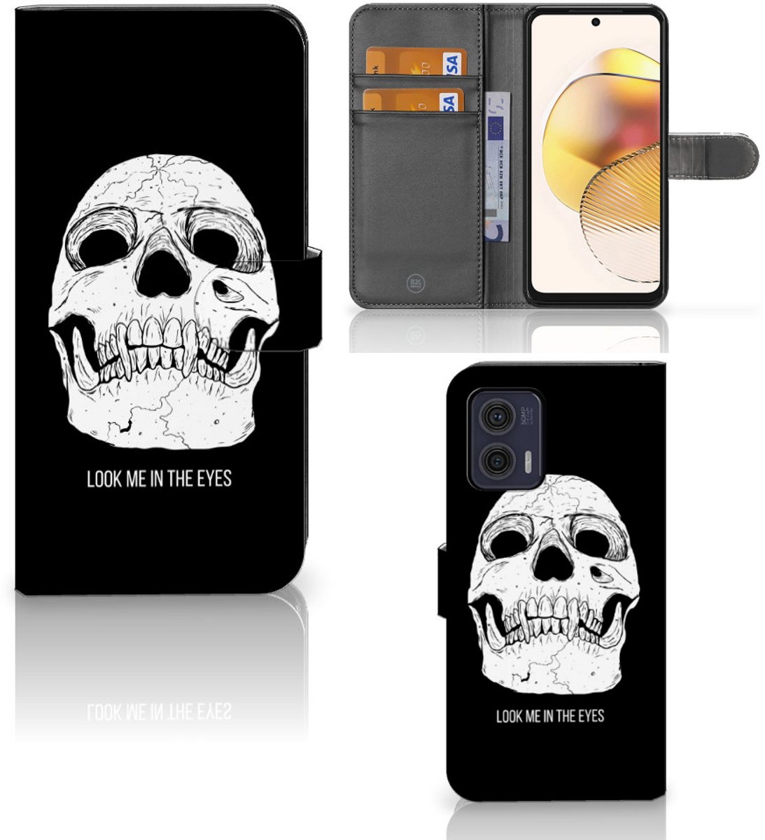 Telefoonhoesje met Naam Motorola Moto G73 Skull Eyes
