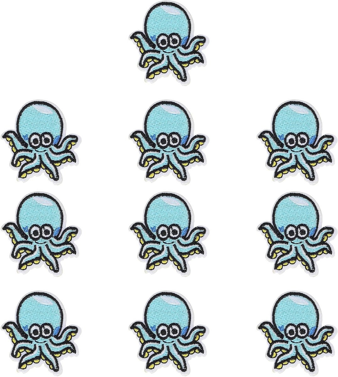 Set van 10 Strijkapplicaties met Schattige Sterren en Octopus voor Jeans, Jassen, Schoenen en Kleding