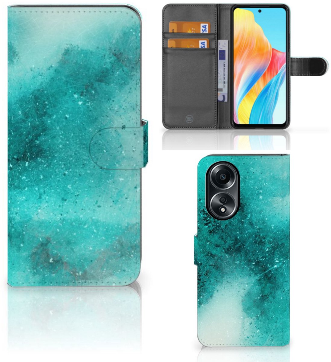 Hoesje OPPO A58 4G Painting Blue