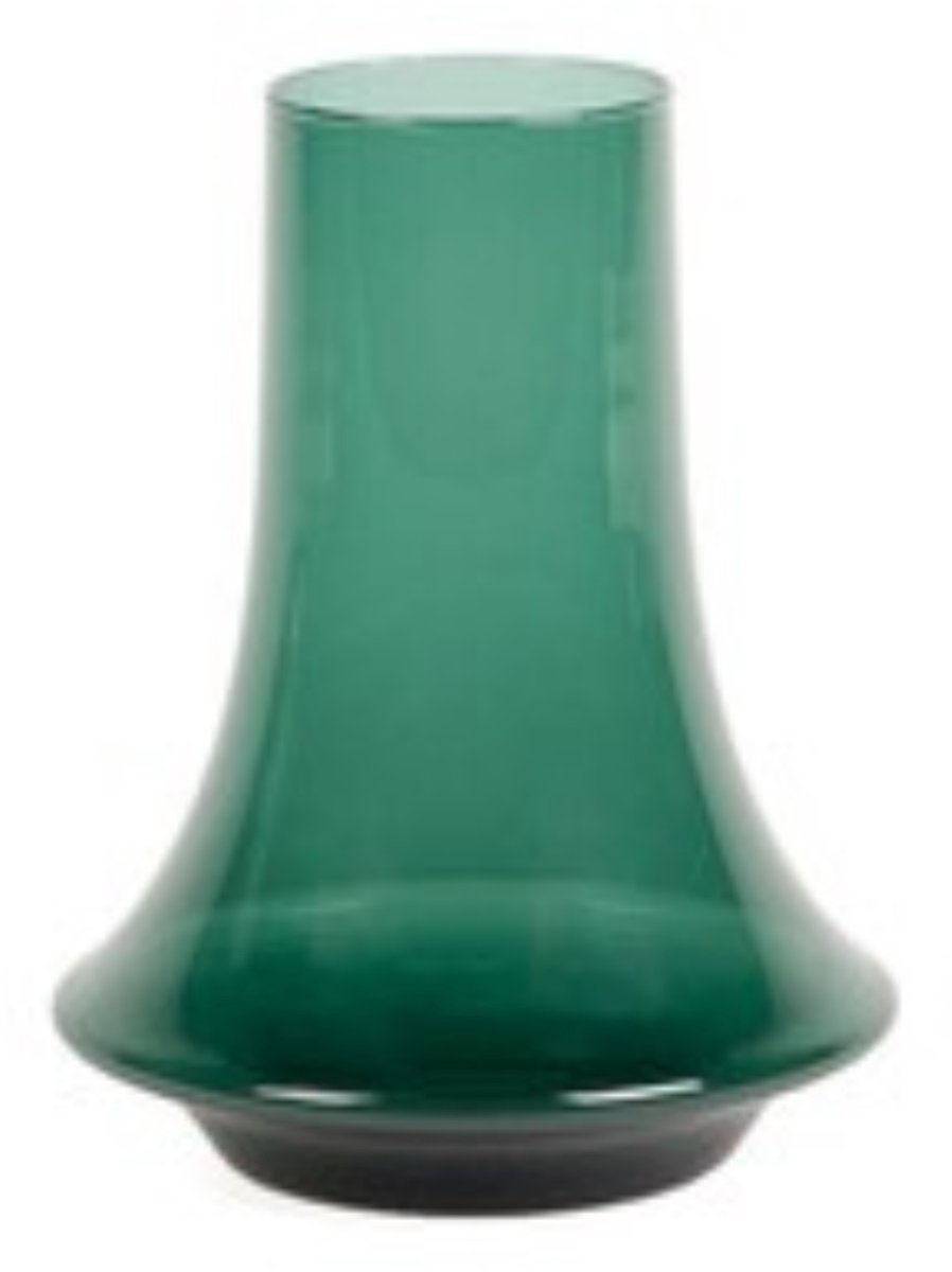 XLBoom Spinn Vaas Small Groen - 15 × 15 × 18,75 cm - Mondgeblazen glazen design vaas - Verkrijgbaar in verschillende kleuren - Speelse woondecoratie door Frederik Delbart