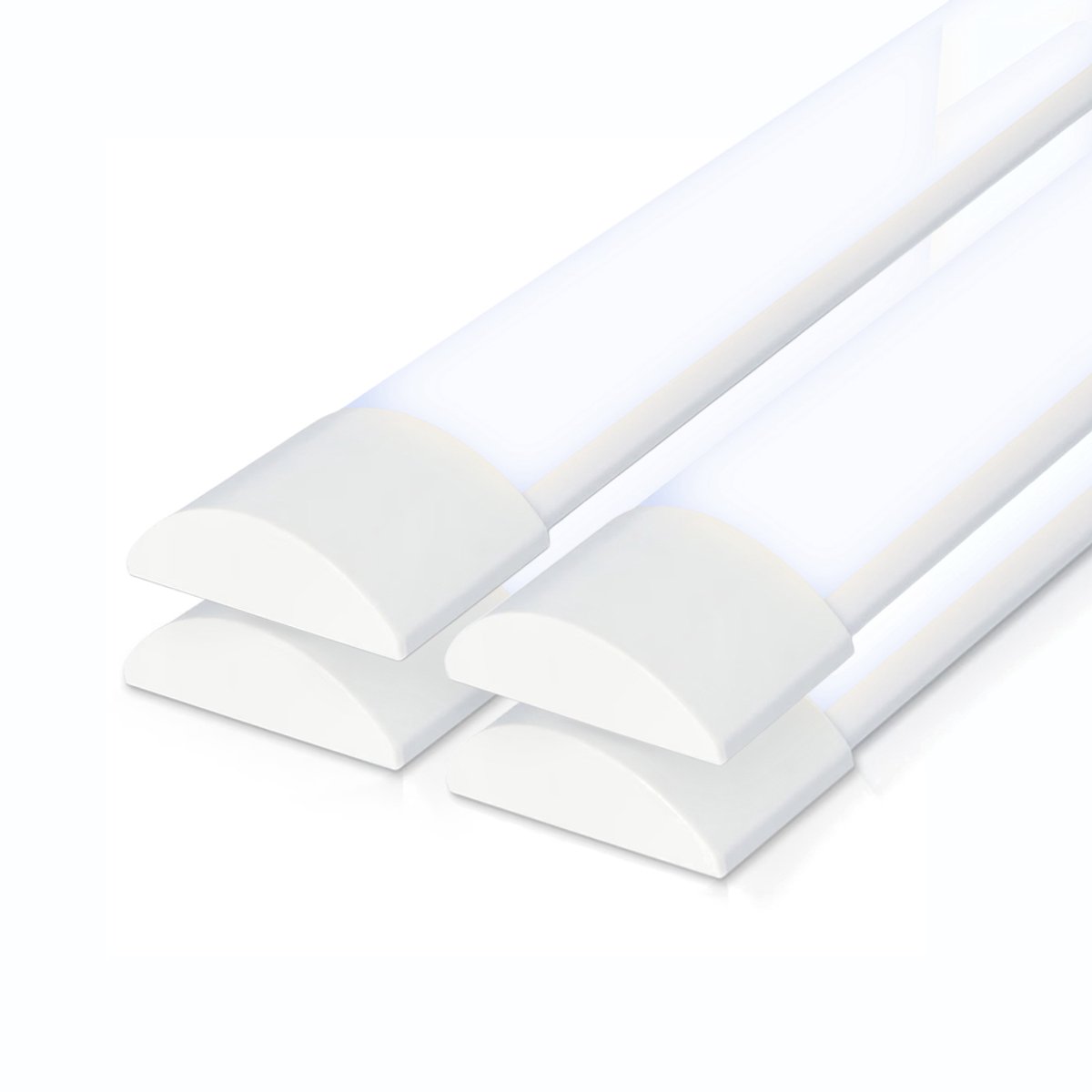 HOFTRONIC Set van 4 LED Batten 150cm - 50 Watt 7000lm (140lm/W) - 6500K daglicht wit - Vervangt 400 Watt - Samsung SMD LED chips - Flikkervrij - IP20 Stofdicht - Onderbouwverlichting