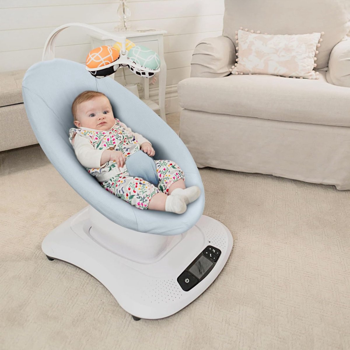 Baby Swing Cover - Compatible with 4moms MamaRoo 4 Old Model Before 2022 - Soft and Breathable Fabric, Machine Washable, Perfect for Baby and Newborn (Cover Only) Blue – foto 5