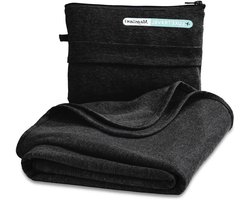 SAGEFINDS Airplane travel blanket | Compact blanket for camping and hiking | Can be converted into a pillow | Travel gift | Soft jersey knit | Fits in backpack | Attaches to luggage | Travel Essential