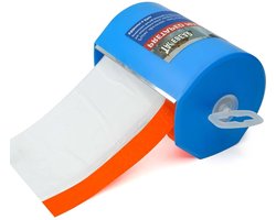 TAPEBEAR Voorgevormde schildersfolie 550 mm x 27 m met dispenser, kunststof afdekking voor auto, meubels, huishoudelijke apparaten, lakbescherming