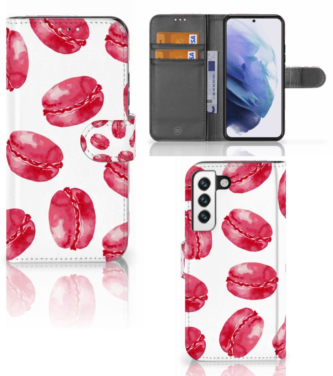Samsung Galaxy S22 Book Cover Pink Macarons