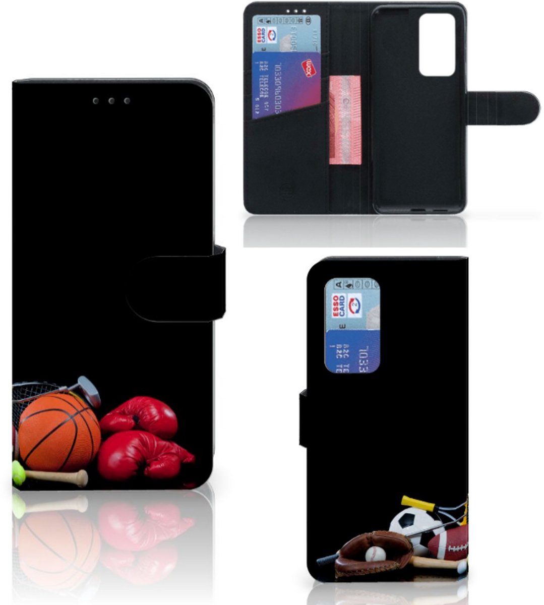 Book Case voor Huawei P40 Pro Wallet Case met Pasjes Sports