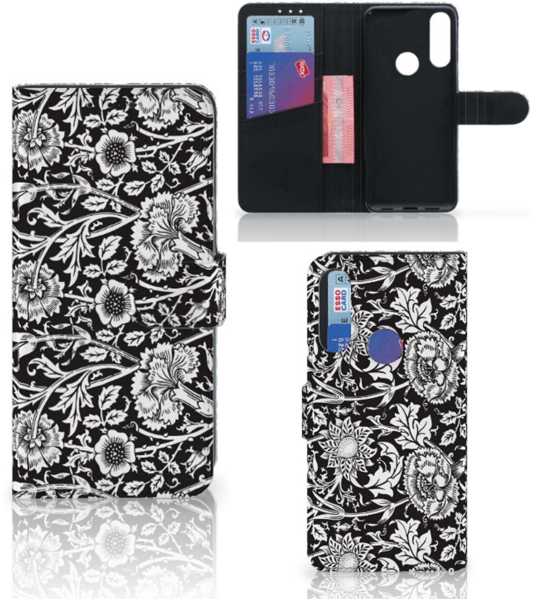 Alcatel 1S 2020 Hoesje Black Flowers