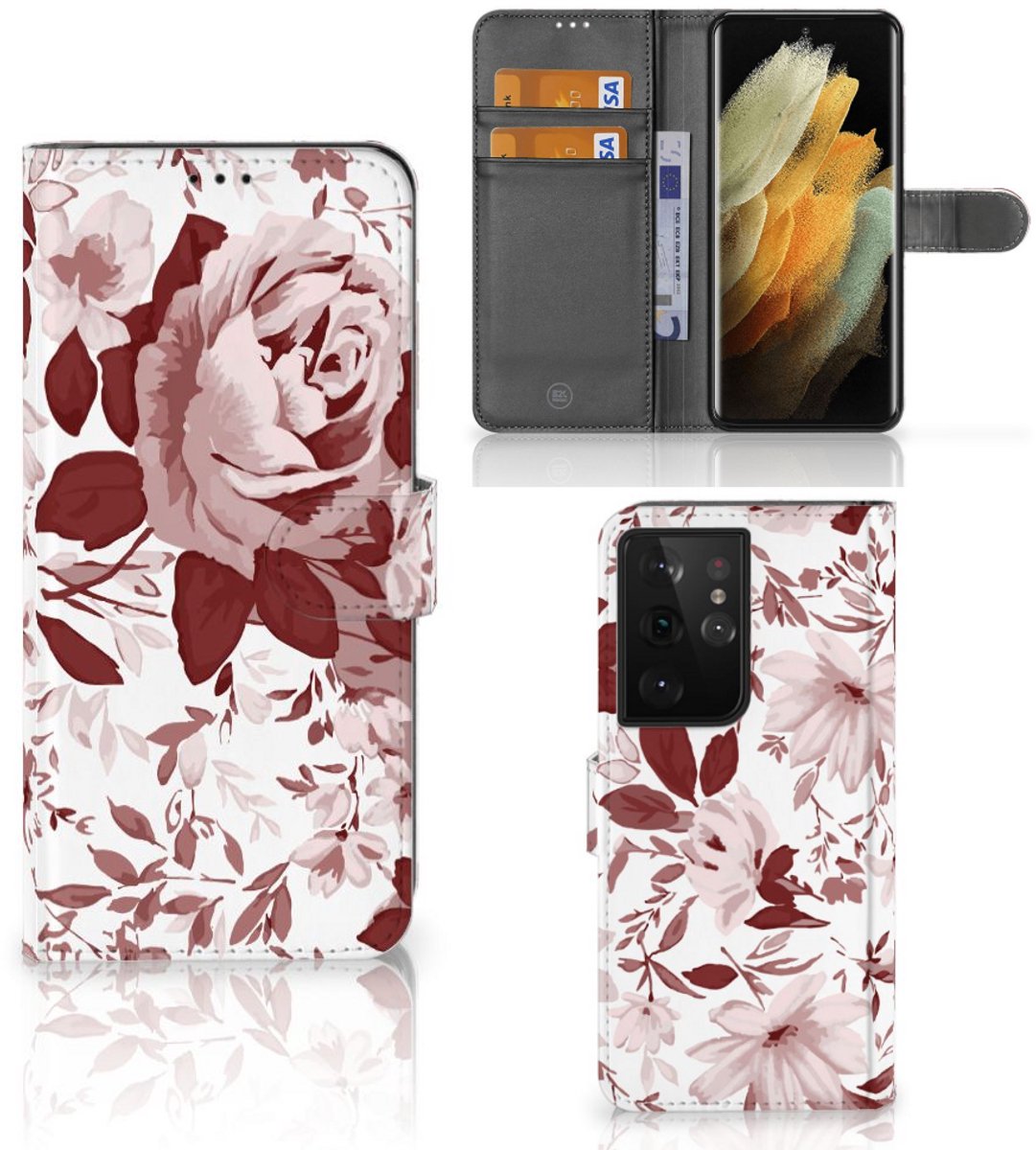 Hoesje Samsung Galaxy S21 Ultra Watercolor Flowers