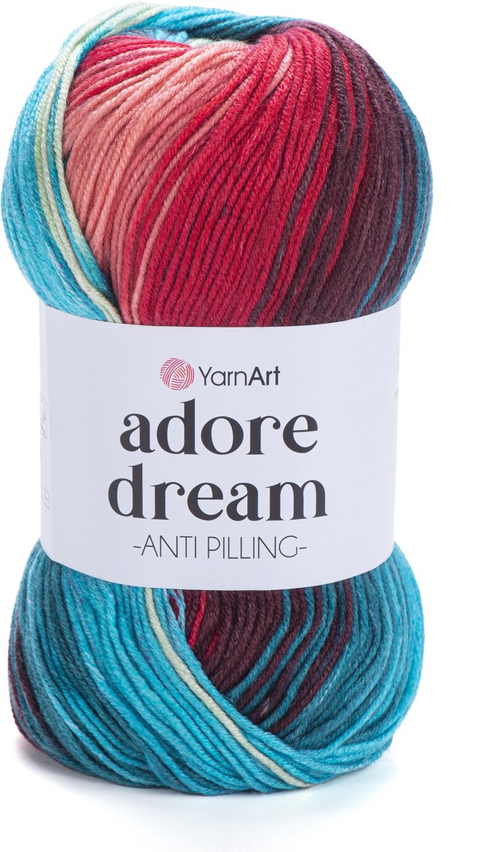 YarnArt Adore Dream – Anti-Pilling Acryl Garen met Kleurverloop – Zacht & Kleurvast – Ideaal voor Kleding en Accessoires - Kleur 1061