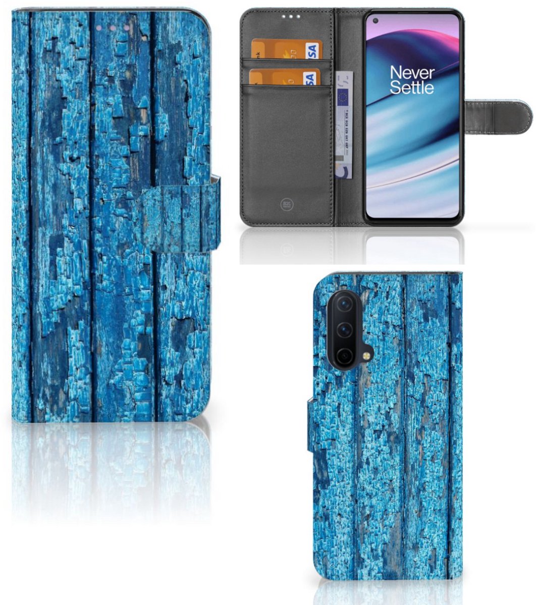 OnePlus Nord CE 5G Book Style Case Wood Blue