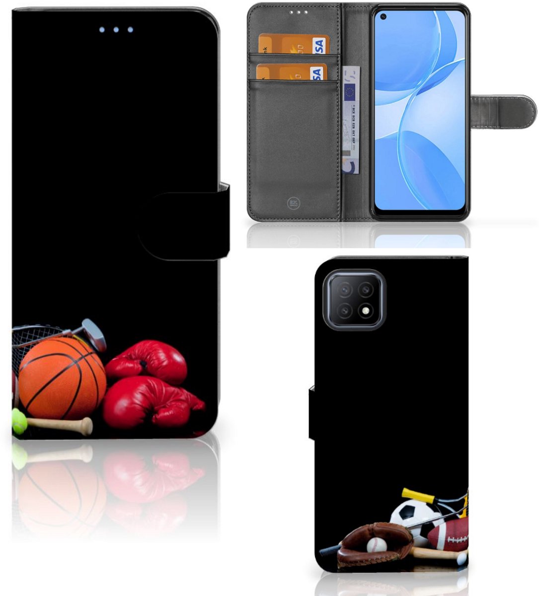 OPPO A73 5G Wallet Case met Pasjes Sports