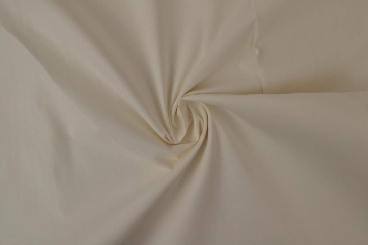 12 meter brandvertragende katoen stof - Gebroken wit - 300cm breed