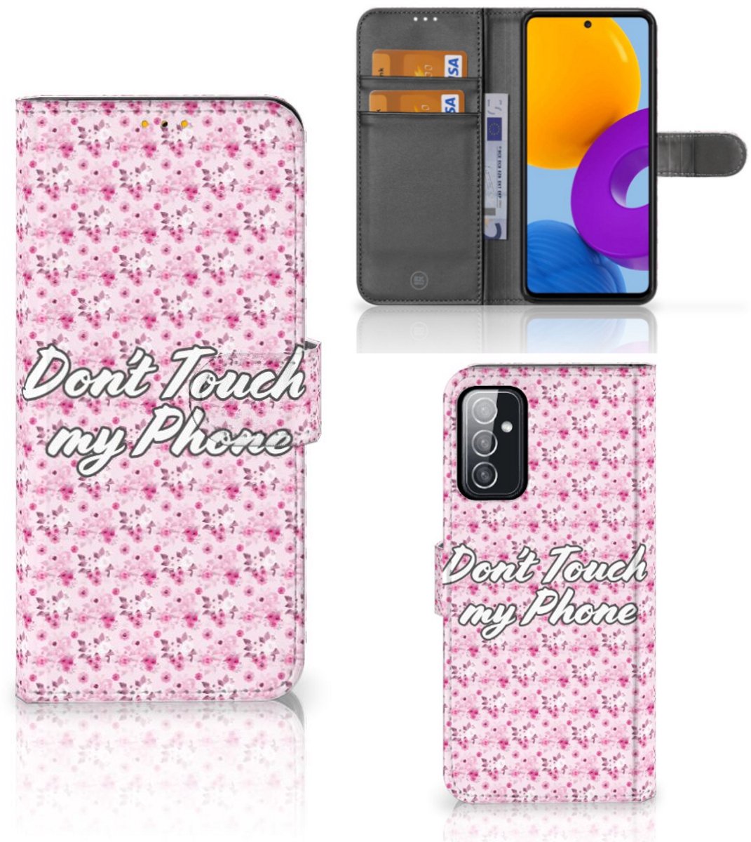 Samsung Galaxy M52 Portemonnee Hoesje Flowers Pink DTMP