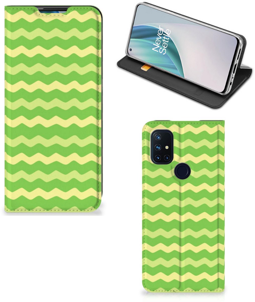 OnePlus Nord N10 5G Hoesje met Magneet Waves Green