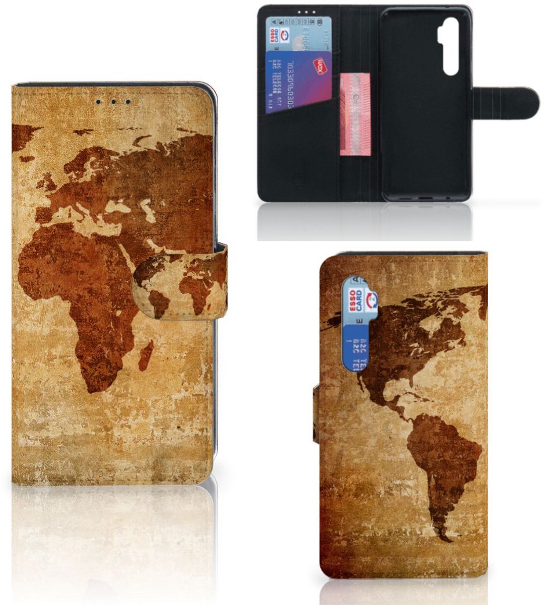 Xiaomi Mi Note 10 Lite Flip Cover Wereldkaart