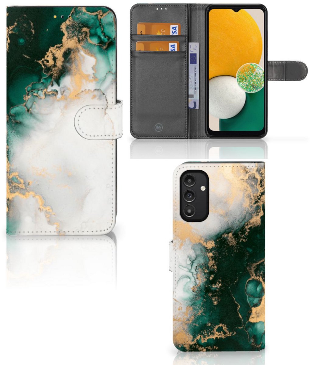 Bookcase voor Samsung Galaxy A14 5G Marmer Groen