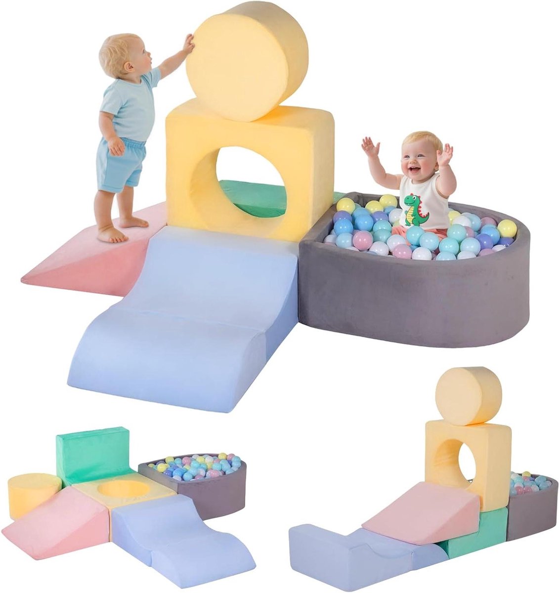 Klimspeelgoed Set - Schuimblokken Baby - Actief Spelen - Zacht en Veilig - 6 Delig - Meerkleurig