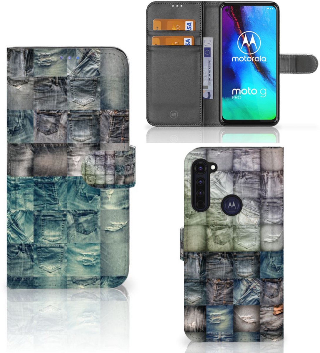 Wallet Case met Pasjes Motorola Moto G Pro Spijkerbroeken