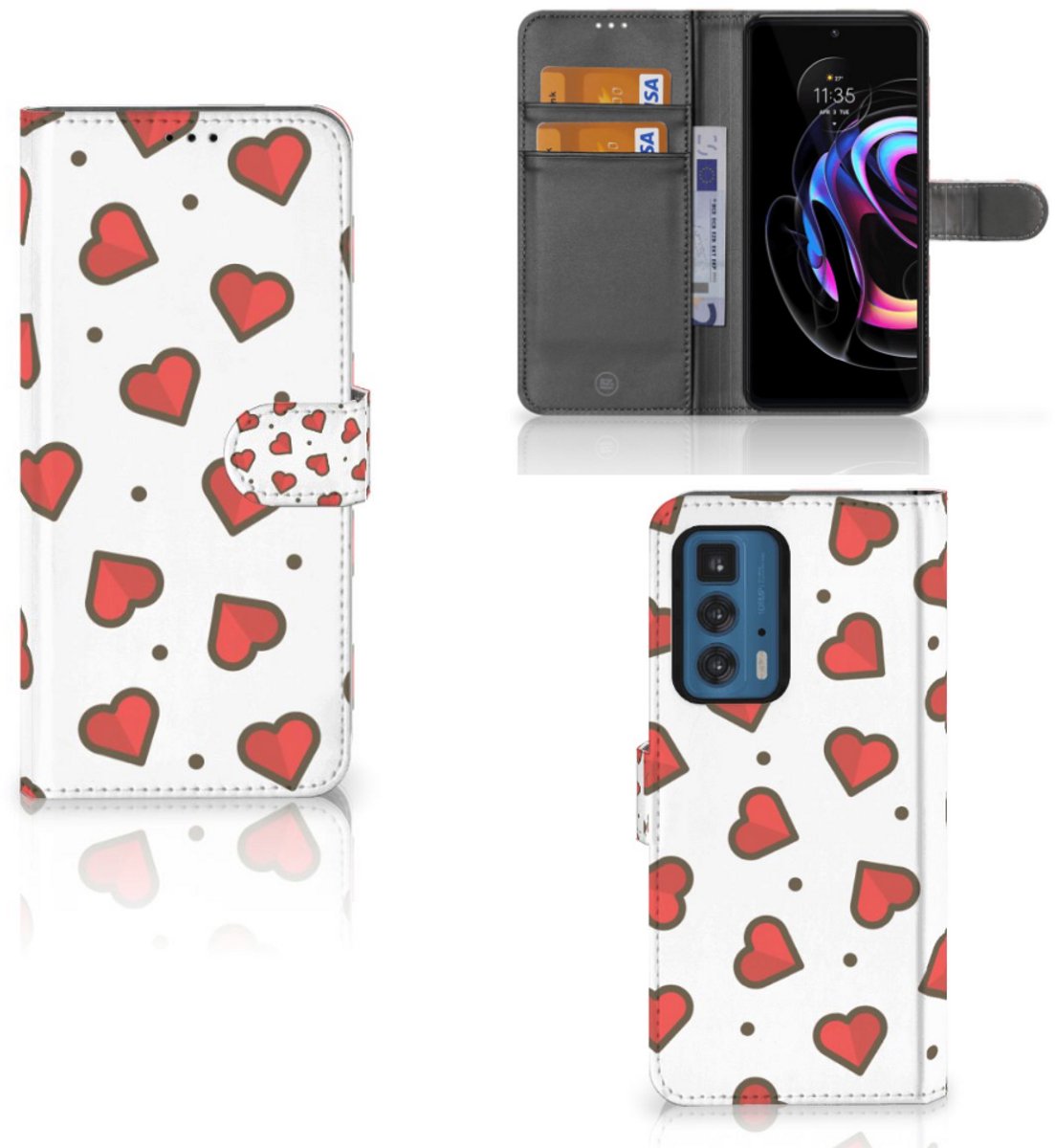 Motorola Edge 20 Pro Telefoon Hoesje Hearts