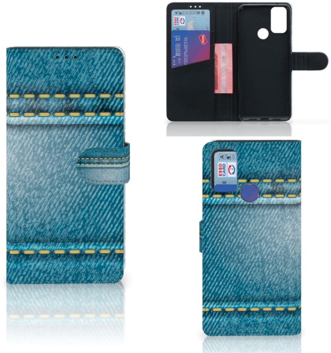 Alcatel 1S (2021) Wallet Case met Pasjes Jeans