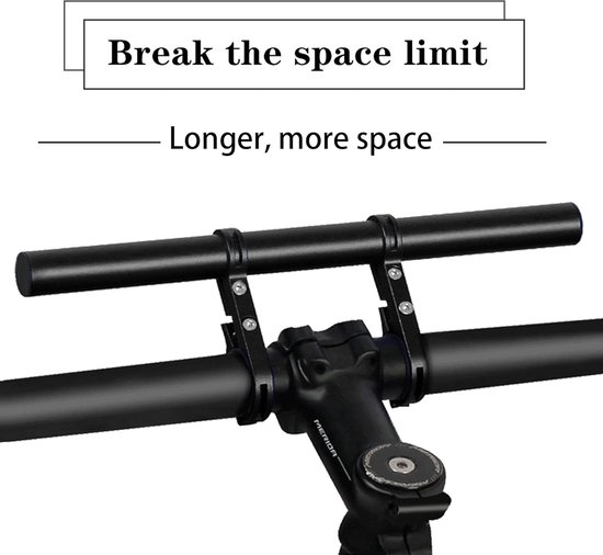 Aluminium Fiets Stuurverlenger 30 cm - Universeel 31.8/25.4 mm - Superlang Design voor Lampen & Telefoonhouder - Eenvoudige Montage Accessoire (Zwart) van Merkloos — afbeelding 5