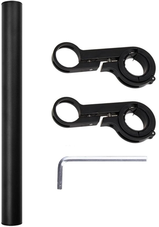 Aluminium Fiets Stuurverlenger 30 cm - Universeel 31.8/25.4 mm - Superlang Design voor Lampen & Telefoonhouder - Eenvoudige Montage Accessoire (Zwart) van Merkloos — afbeelding 4