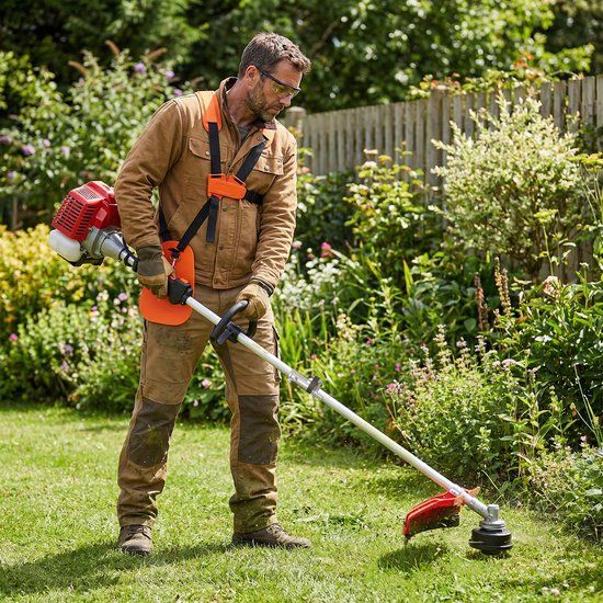 CONENTOOL 5-in-1 Benzine Bosmaaier - 52cc 2-takt - Grastrimmer, Heggenschaar & Onkruidverwijderaar - Met Draagharnas van Conentool — afbeelding 5