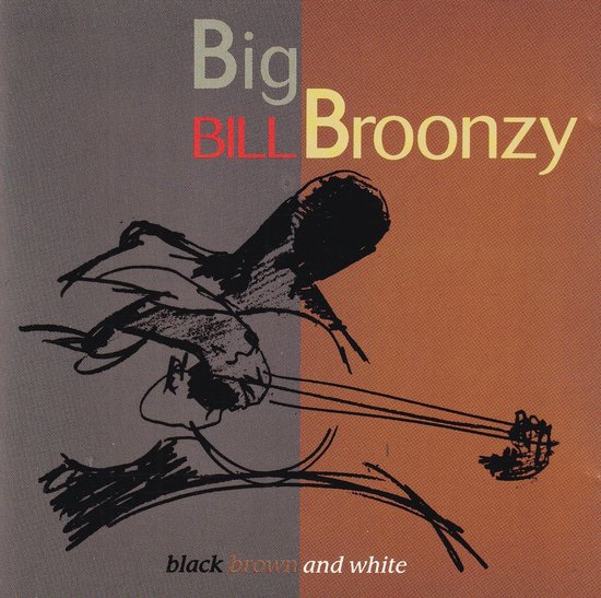Hoes van "Big Bill Broonzy Black, Brown and White" met schets van een gitaar.