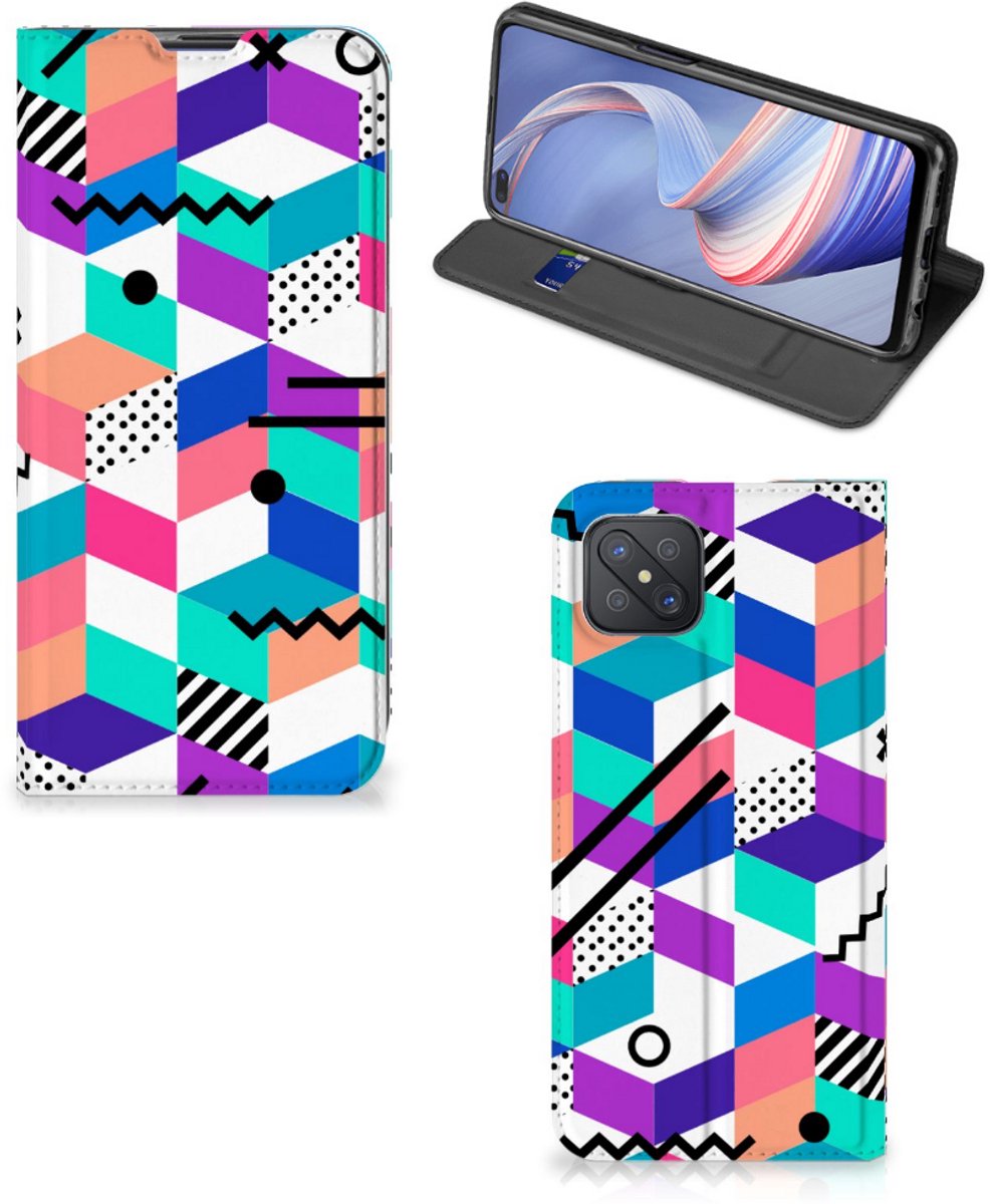 OPPO Reno4 Z 5G Stand Case Blokken Kleurrijk