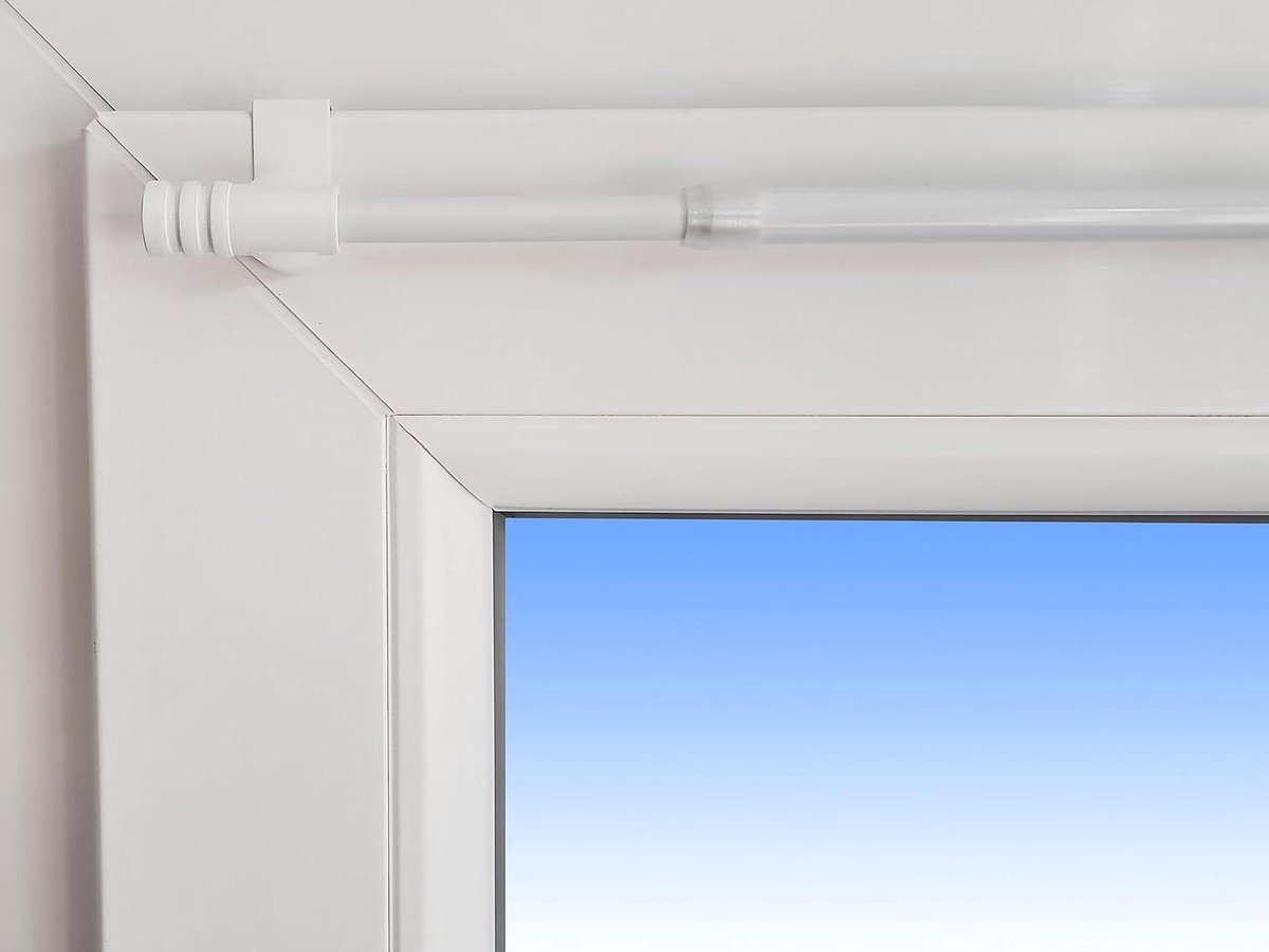 decondo gordijnroede Rapid Fix-klik 35-55cm uittrekbaar wit (voor raamdikte 15-20mm) klems