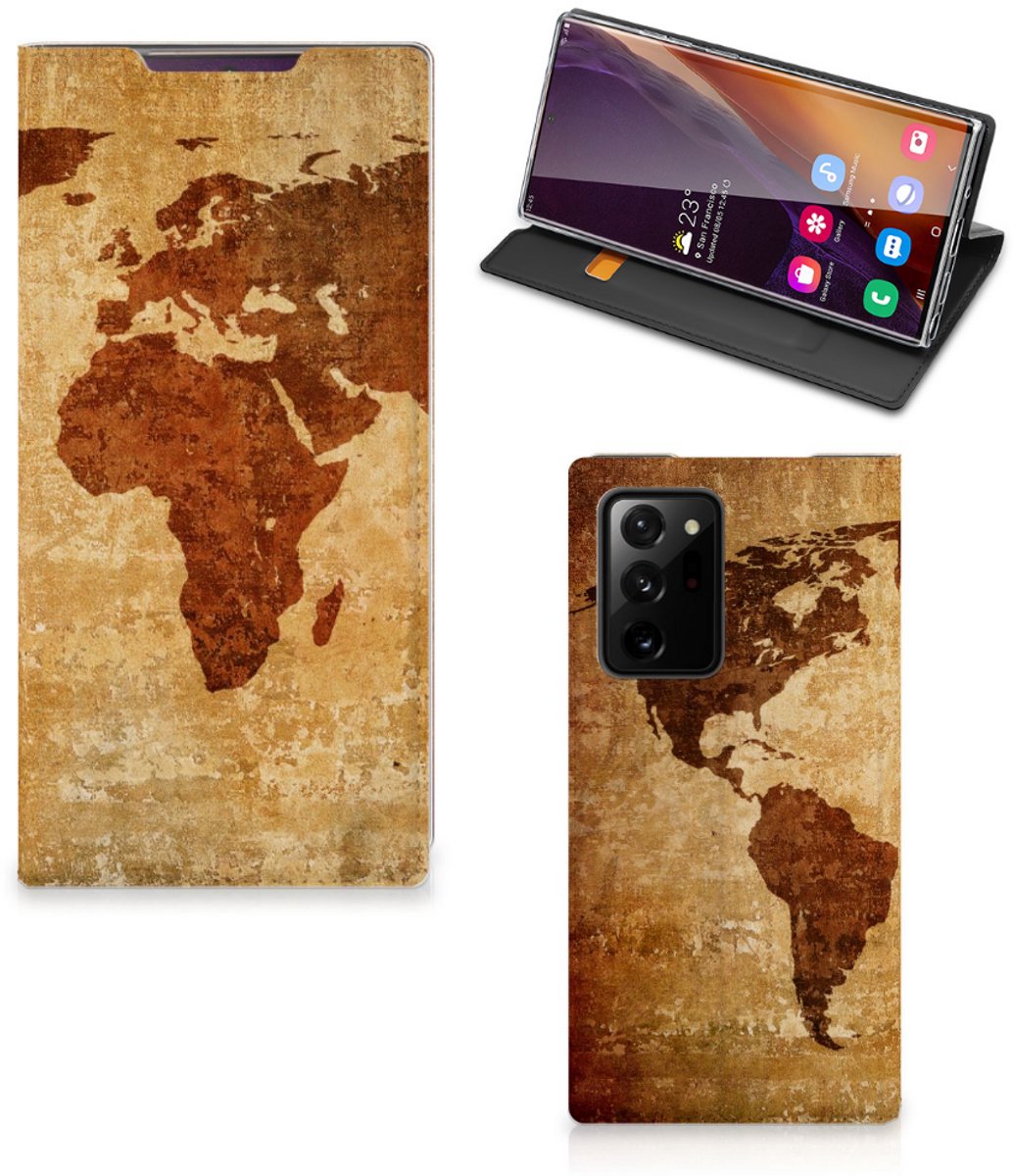 Samsung Galaxy Note 20 Ultra Book Cover Wereldkaart