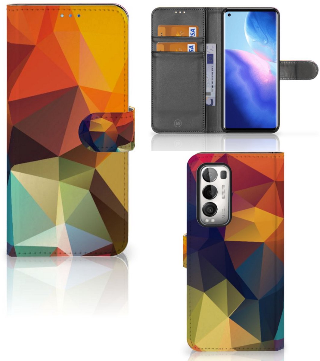 OPPO Find X3 Neo 5G Book Case Polygon Color
