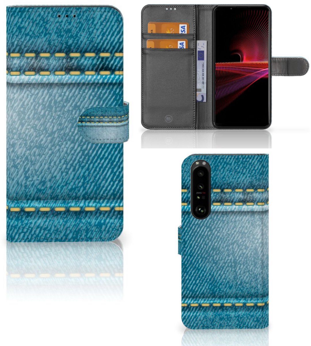 Sony Xperia 1 III Wallet Case met Pasjes Jeans