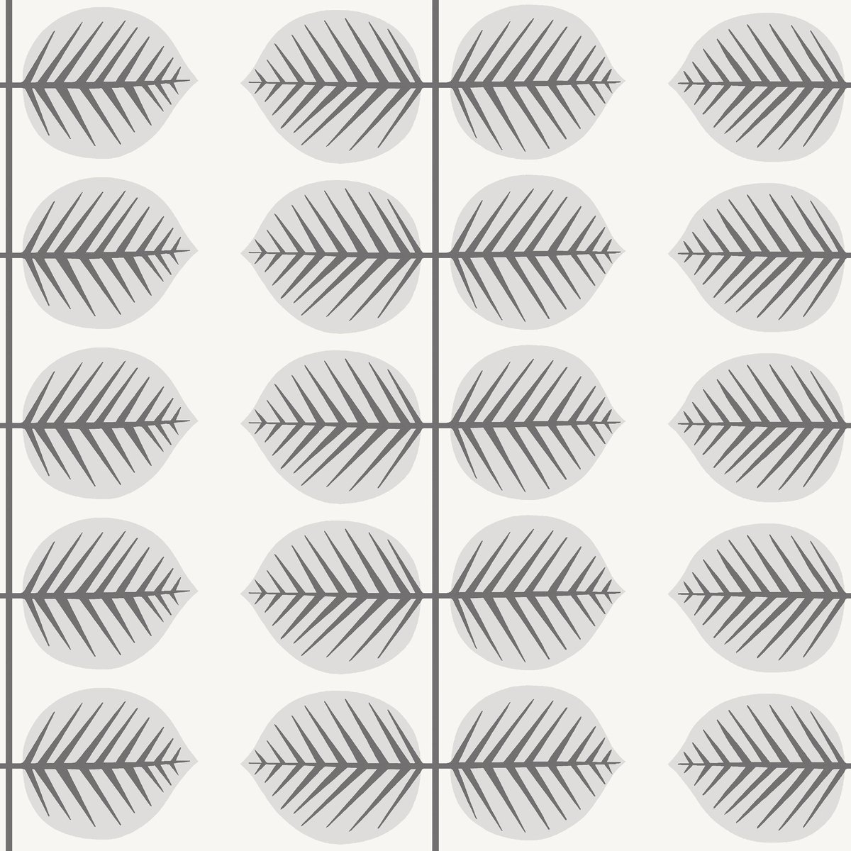 Boråstapeter Vliesbehang 6247 - Scandinavian Designers Mini - Botanisch Grijs - 53cm x 10.05m