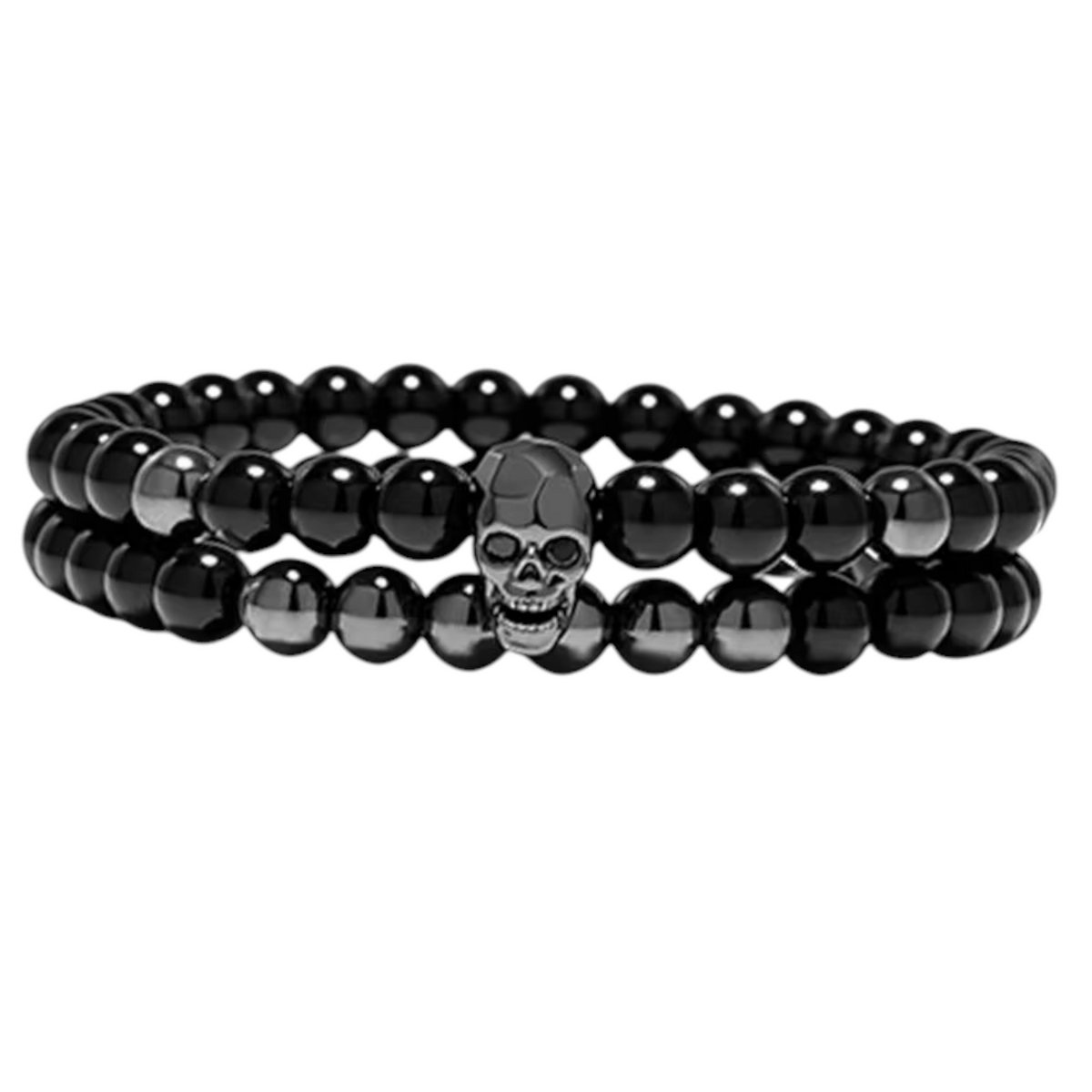Loud and Clear® - Armband - Kralenarmband - Heren - Dames - Skull - Kralen - Zwart