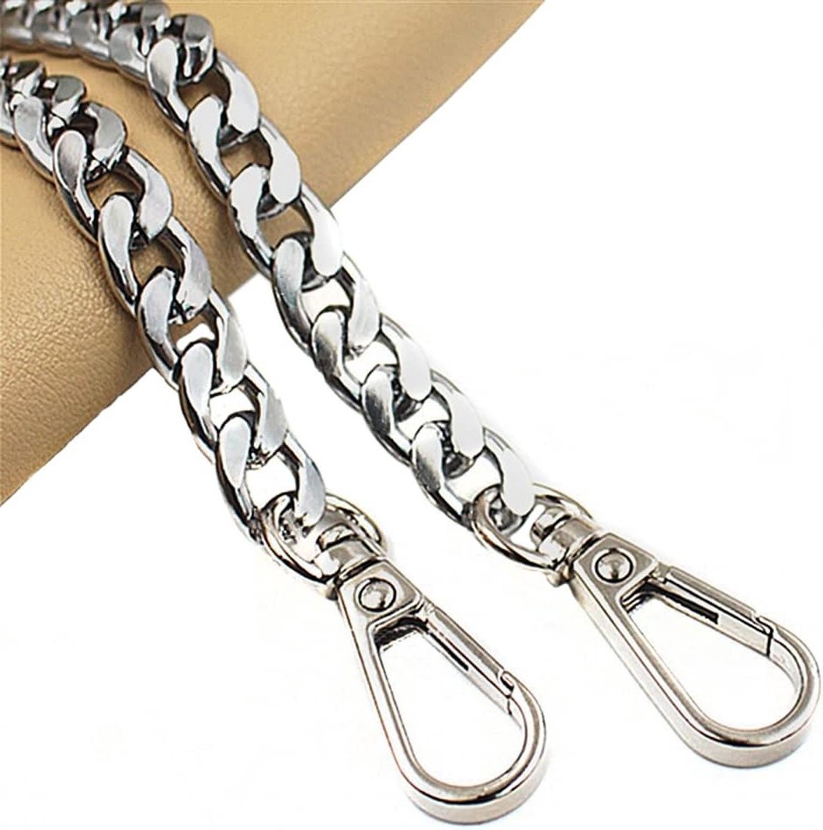 Metaal Pocket Ketting voor Handtassen en Schoudertassen - Breedte 9,5 mm, 40 cm Lang, DIY Woven Strap, Zilver, Perfect voor Purse Accessoires