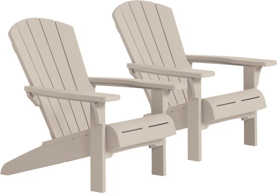 Keter Troy Adirondack Tuinstoel - 2 stuks - 81x93x96,5cm - Soft Beige