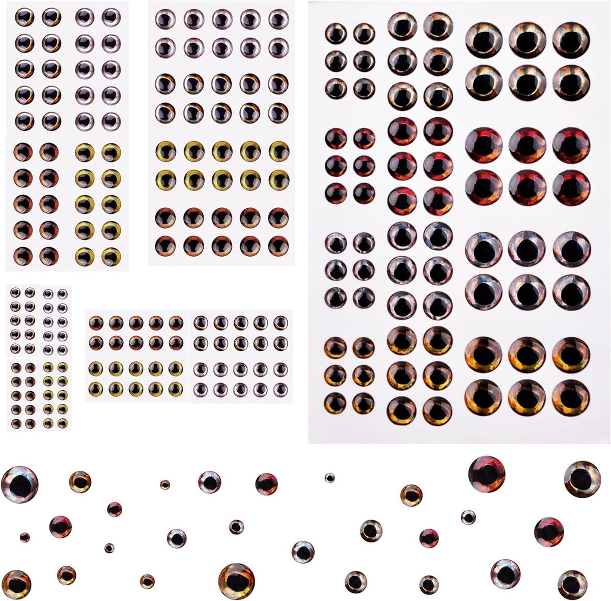 Vissen Lokken Ogen - Kunstmatige Vis Ogen - Maken Visaas - Ultra-realistisch 4D Ontwerp - 160 stuks - Multi-color