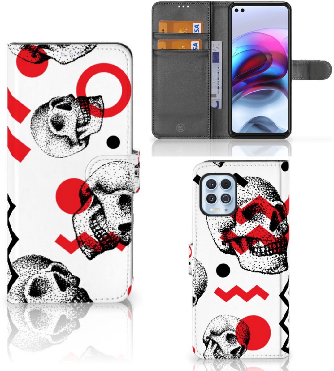 Telefoonhoesje met Naam Motorola Moto G100 Skull Red
