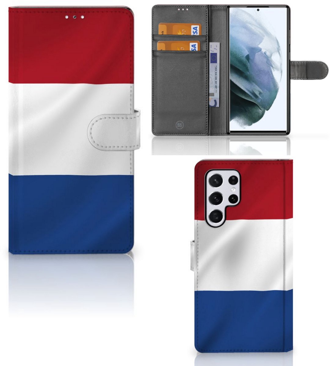 Book Case voor Samsung Galaxy S22 Ultra Bookstyle Case Nederlandse Vlag