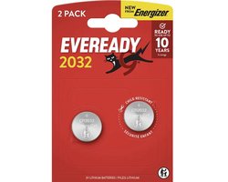 Energizer Eveready - Knoopcel batterijen - CR2032 - Lithium - 3V - 2 stuks